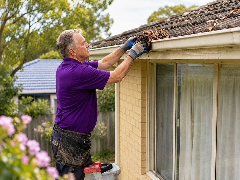 Care worker helping with home